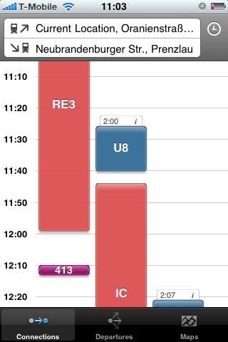 Auf dem Weg nach Prenzlau. Zum Glück kann der Anwender mit Fingerspreizen die Ansicht vereinfachen.