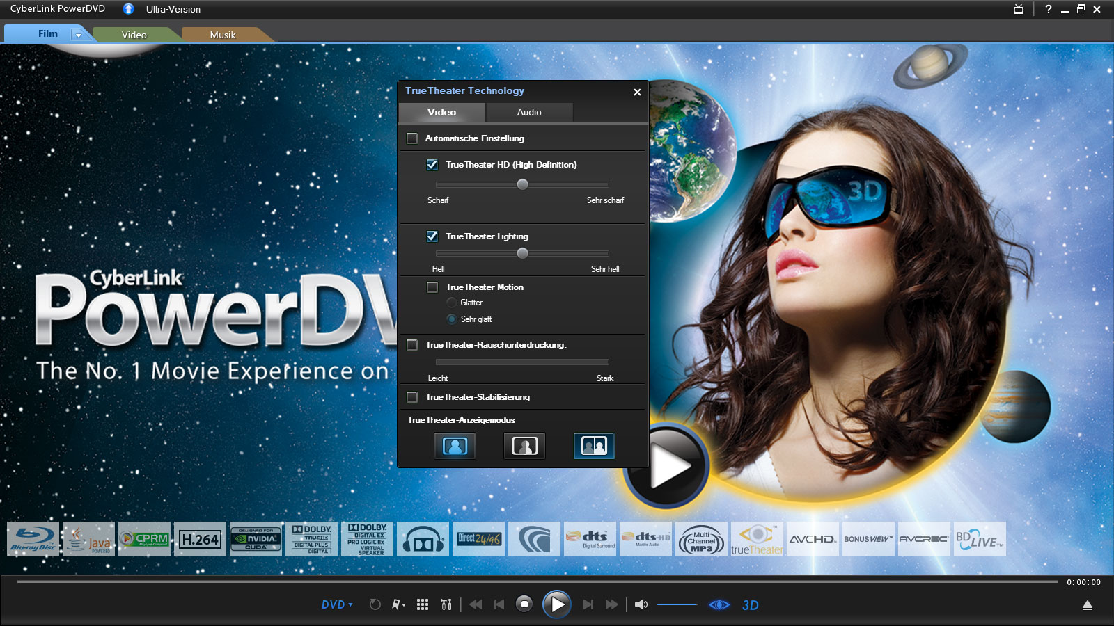 PowerDVD 10 - Videoeinstellungen