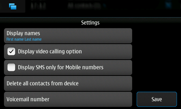 Option für die Videotelefonie