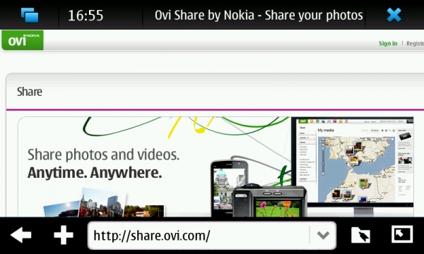 Fotos können über den Ovi-Shop geteilt werden.