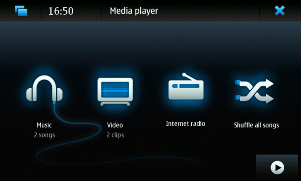Ein neuer Play-Button startet und stoppt alle abspielbaren Medien.