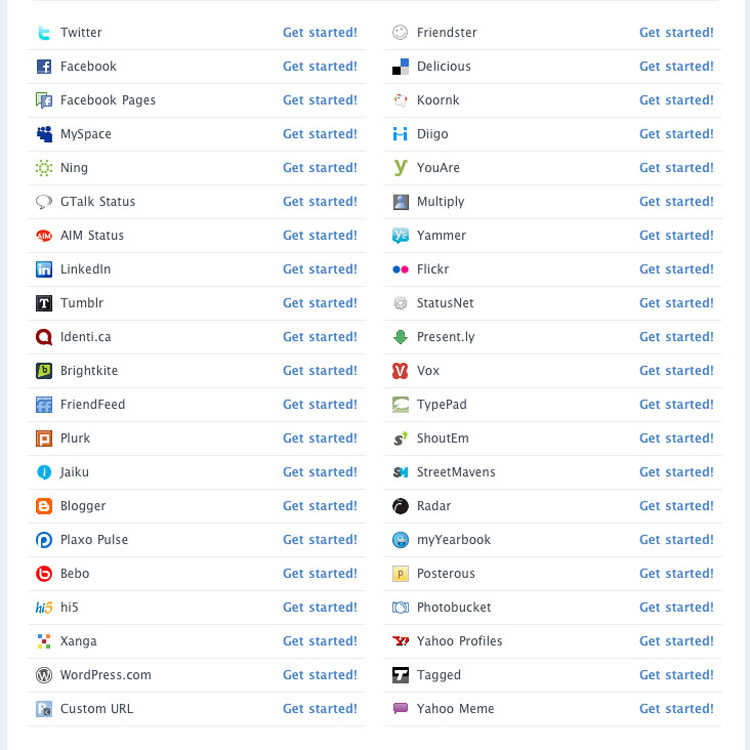 Auswahl an Netzwerken