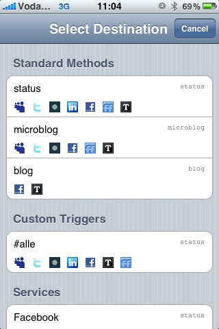 Pingle: Ausgewählte Ziel-Netzwerke