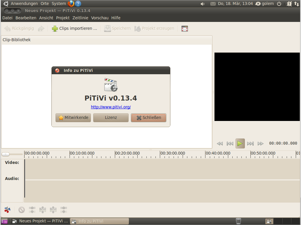 Neu mit dabei ist der Videoeditor Pitivi.