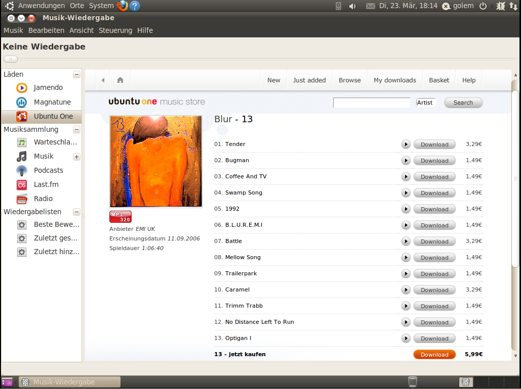 Musikstücke kosten ab 99 Euro-Cent.