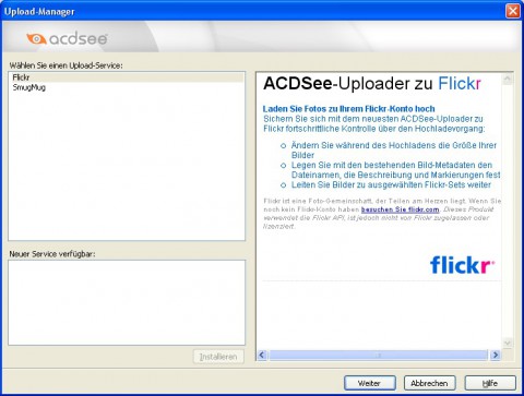 ACDSee Photo Manager 12 - Upload zu Flickr