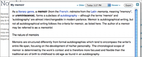 Versionsaufruf in Evernote