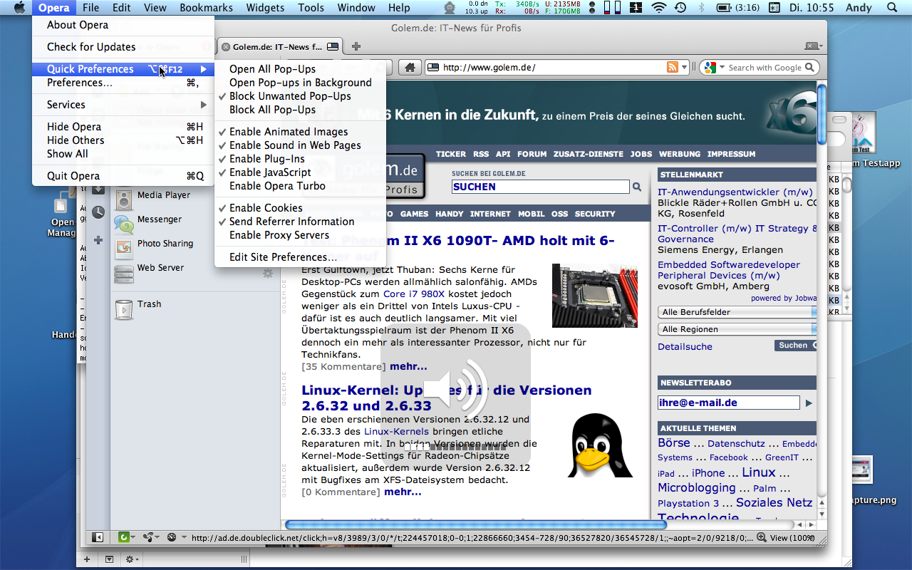 Schnelleinstellungen