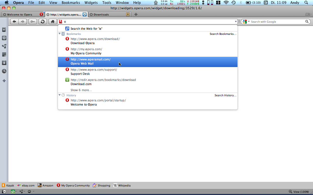 Wie unter Windows: die Vorschläge der Adressleiste