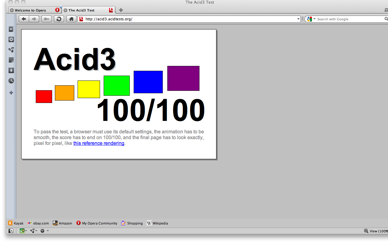 Der Acid3-Test unter Mac OS X