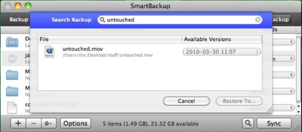 Smartbackup 3.0 - Suche im Backup