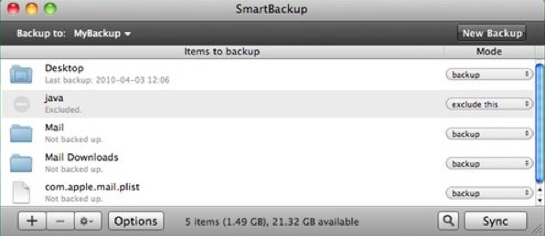 Smartbackup 3.0 - Einstellungen