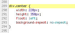 CSS-Schnipsel mit Zeilennummern