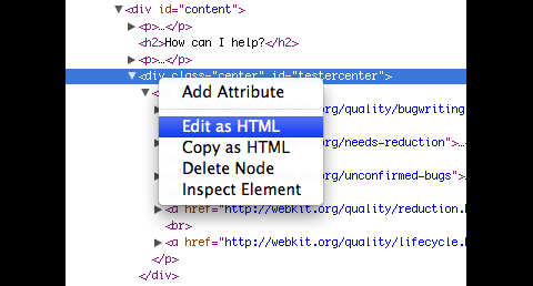 Kontextmen&uuml; mit DOM-Aktionen