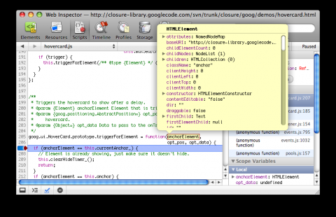Elementeigenschaften per Mouseover