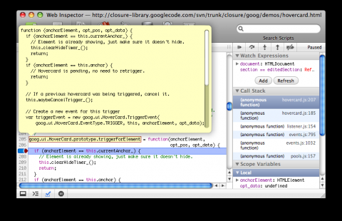 Elementeigenschaften per Mouseover