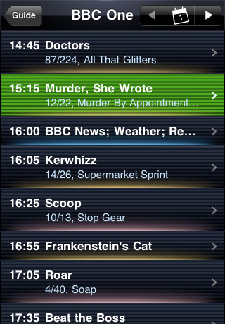 Elgato EyeTV iPhone App - EPG