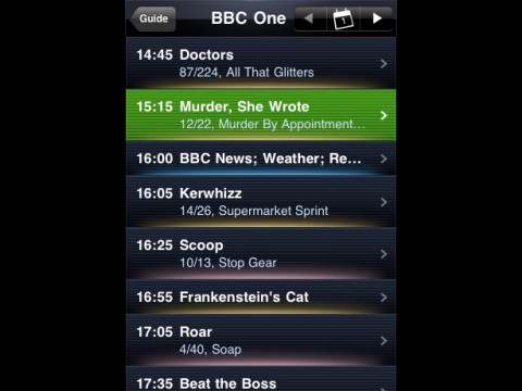 Elgato EyeTV iPhone App - EPG