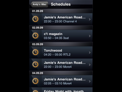 Elgato EyeTV iPhone App - Aufnahmeliste