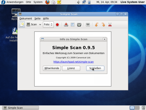 Die neue Schnittstelle f&uuml;r Scanner Simple Scan