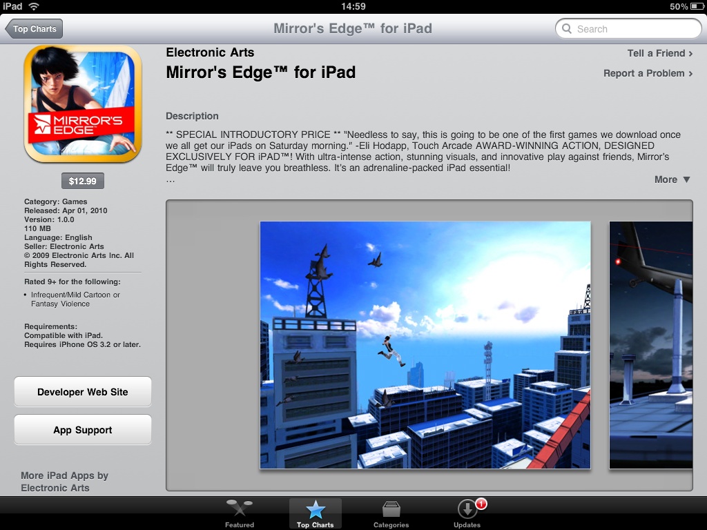 App Store: Details zu Mirror's Edge