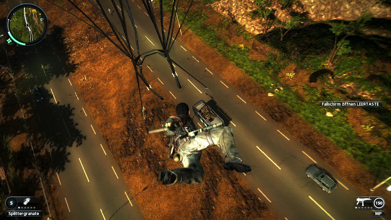 Aus der Luft einen Lkw kapern, absolut realistisch in Just Cause 2