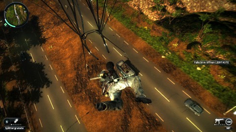 Aus der Luft einen Lkw kapern, absolut realistisch in Just Cause 2