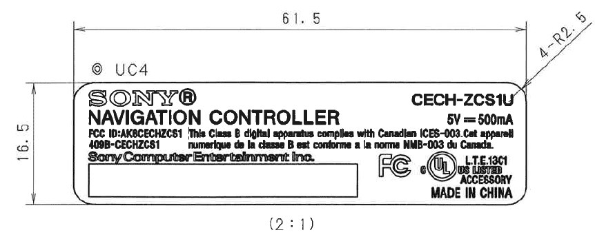 Diesen Aufkleber wird der Navigation-Controller von Playstation Move laut FCC-Dokument tragen.