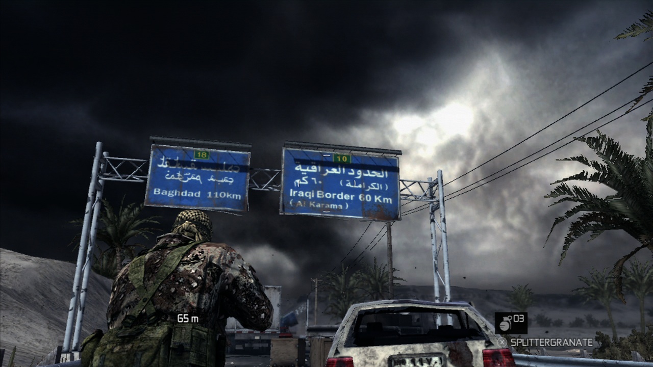 Fisher war auch im Irak - eine der vielen Rückblenden im Spiel.