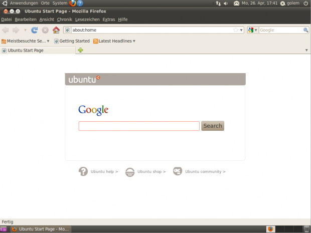 Der Firefox-Browser 3.6. bietet Google als Standardsuchmaschine.