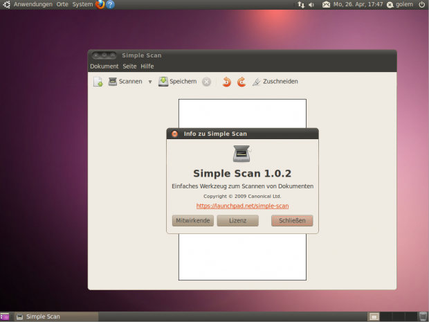 Das neue Scannerprogramm Simple Scan