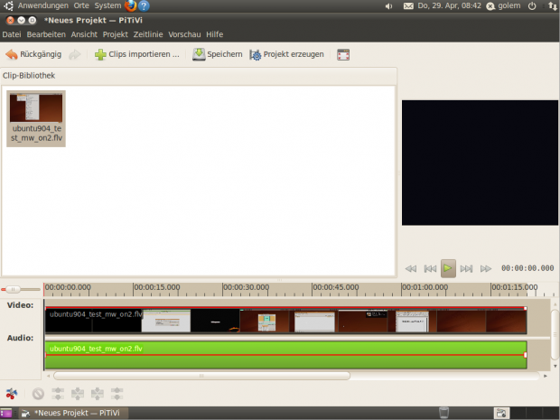 Das Videoschnittprogramm Pitivi ist ebenfalls neu, bleibt in dieser Version aber noch recht funktionsarm. 