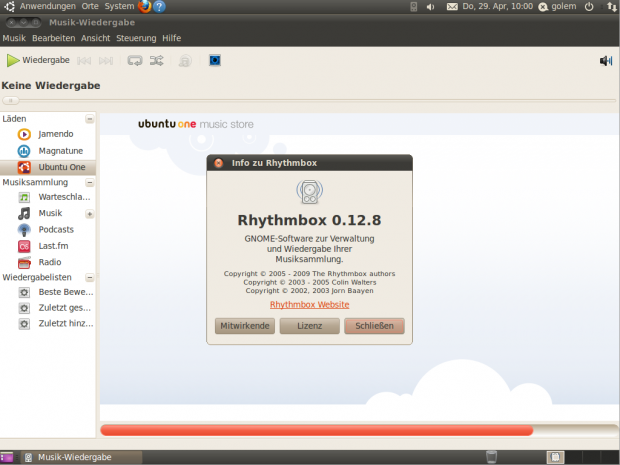 Der Musikplayer Rhythmbox spielt unter Ubuntu Audiodateien ab und...