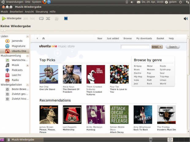 ...dient als Schnittstelle zum neuen Ubuntu One Music Store...