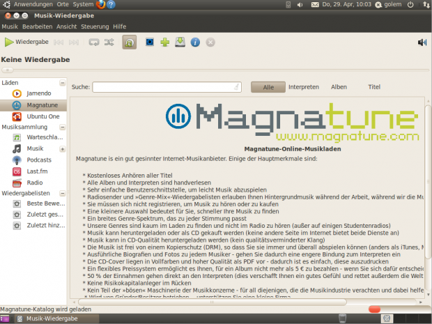 ...sowie zu Magnatune...