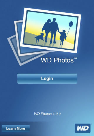 WD Photos Viewer - Login-Screen