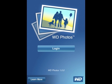 WD Photos Viewer - Login-Screen