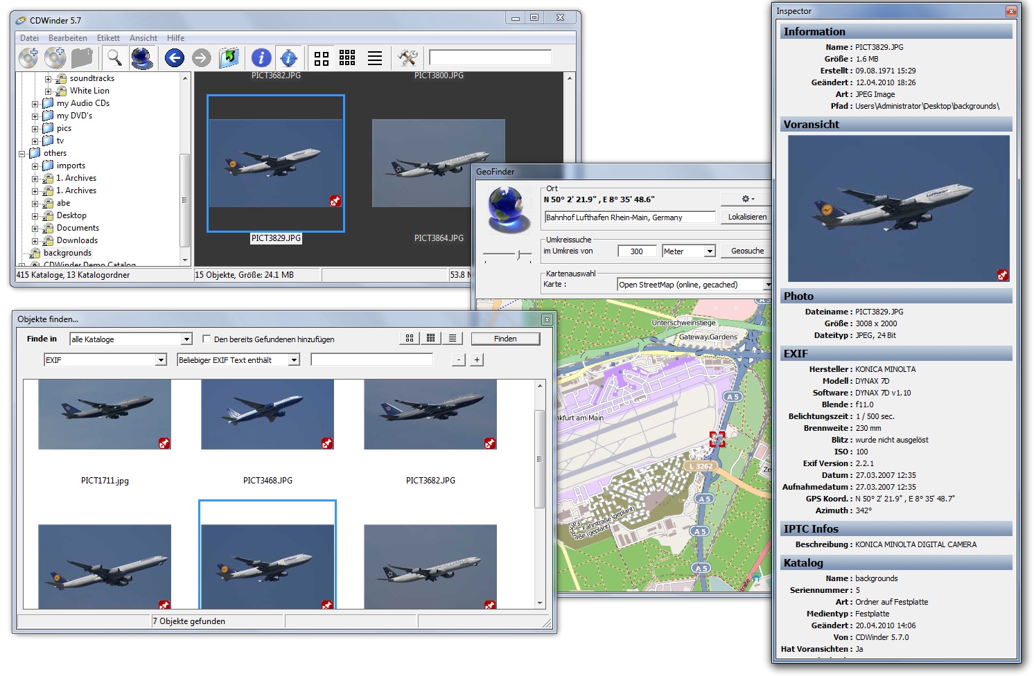 CDWinder 5.7 mit Geofinder und OpenStreetMaps