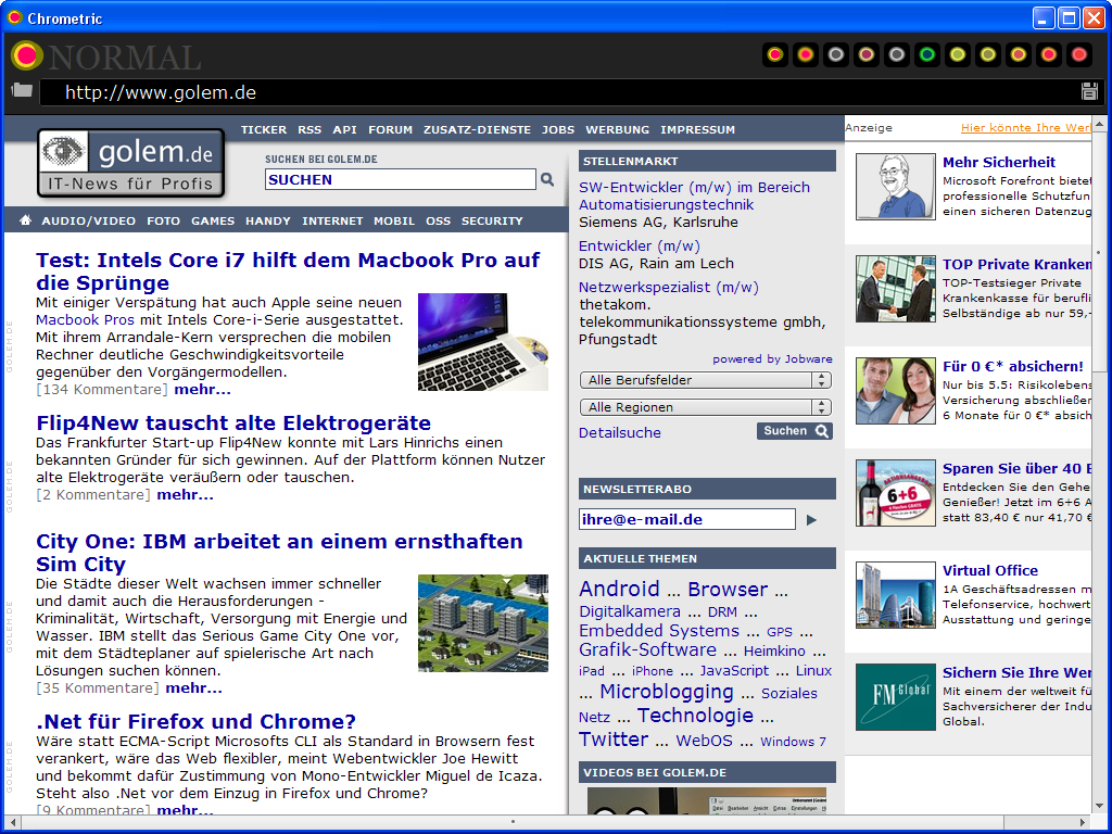 Chrometric - normale Ansicht