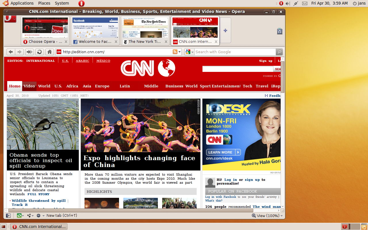 Opera 10.53 unter Gnome