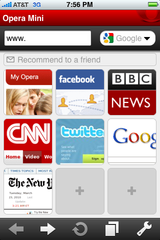 Opera Mini auf dem iPhone