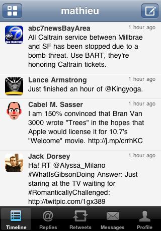 Seesmic iPhone - Twitter