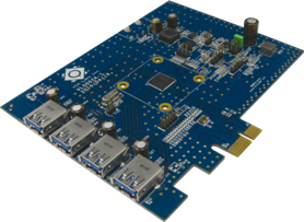 VIAs Demo-Board mit vier Ports für USB 3.0