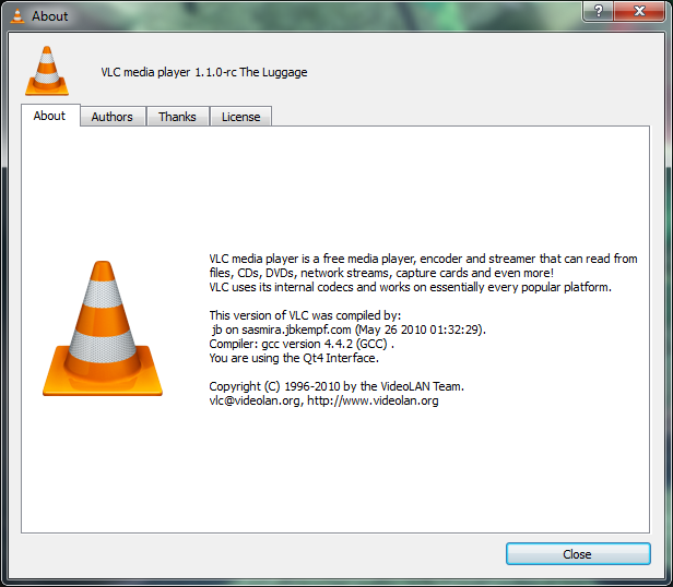 VLC 1.1.0-rc unter Windows 7