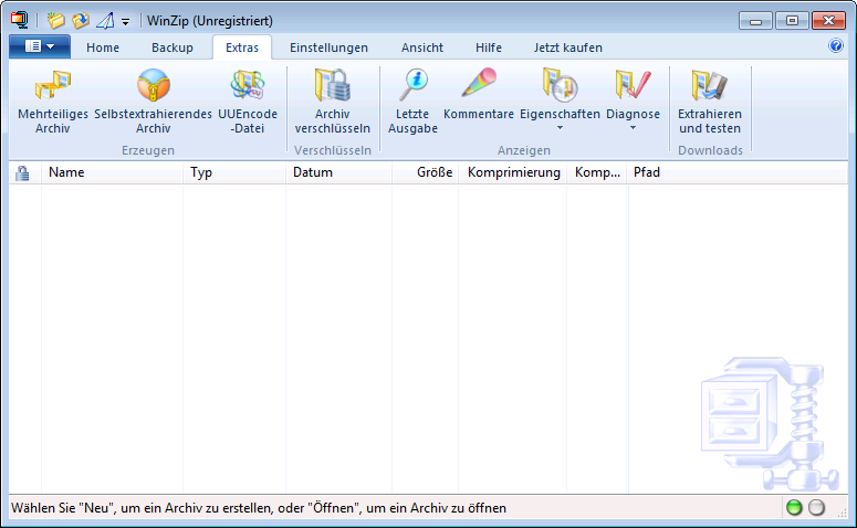 Winzip 14.5 - Zusatzfunktionen
