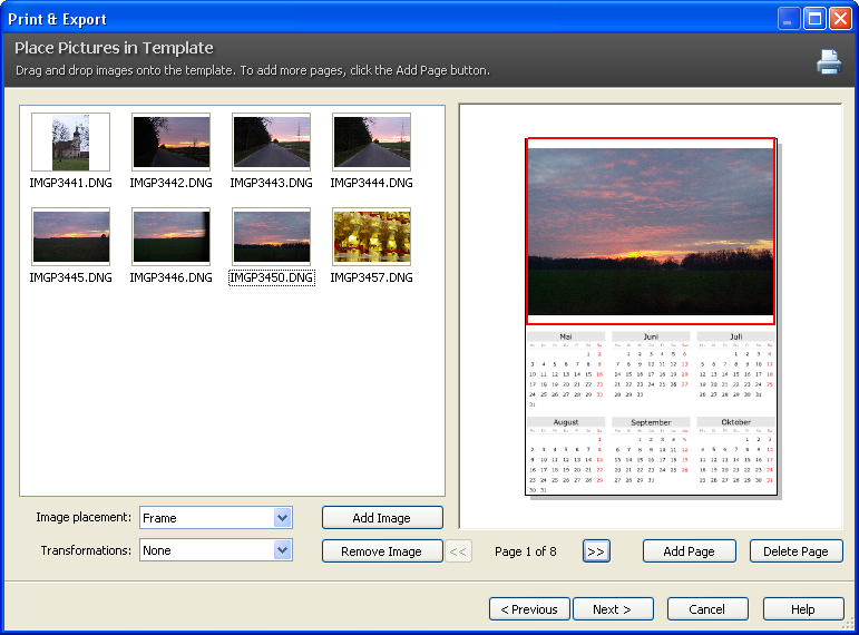 Zoner Photo Studio Free - Kalendererstellung
