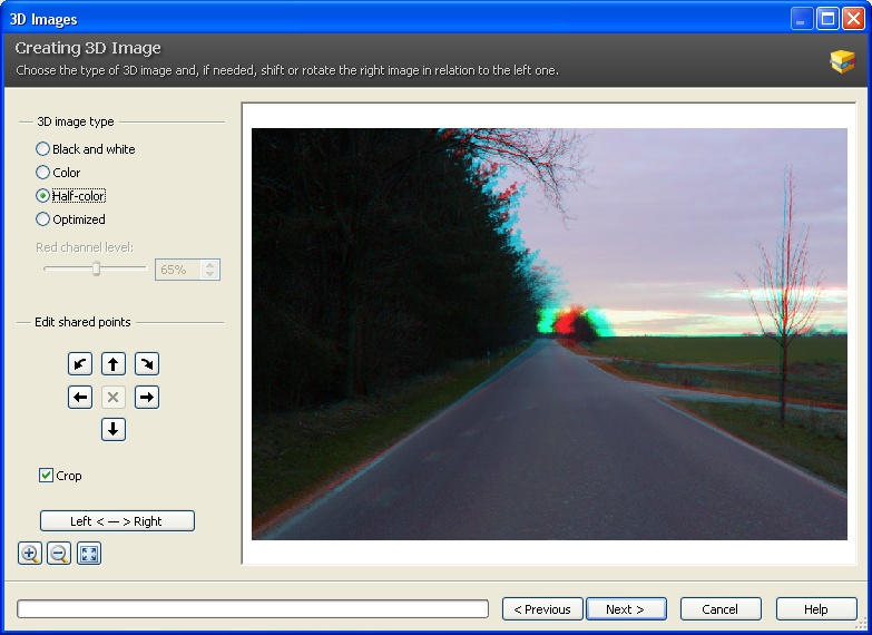 Zoner Photo Studio Free - Anaglyphen