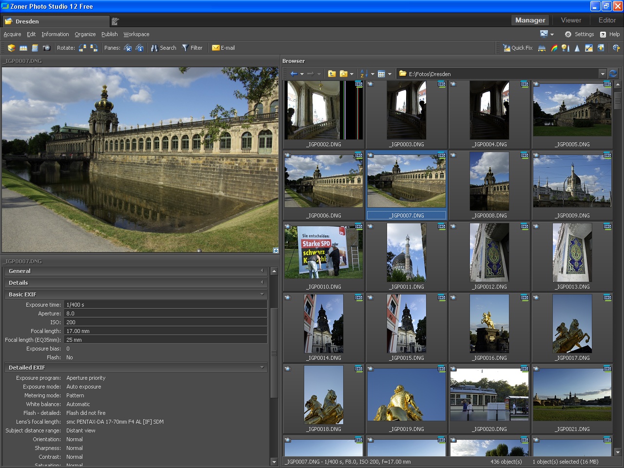 Zoner Photo Studio Free - Manager
