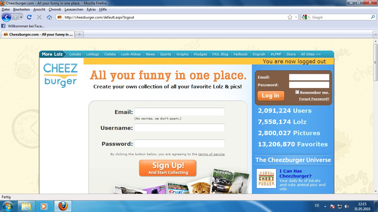 Registrierung und Login - Cheezburger.com