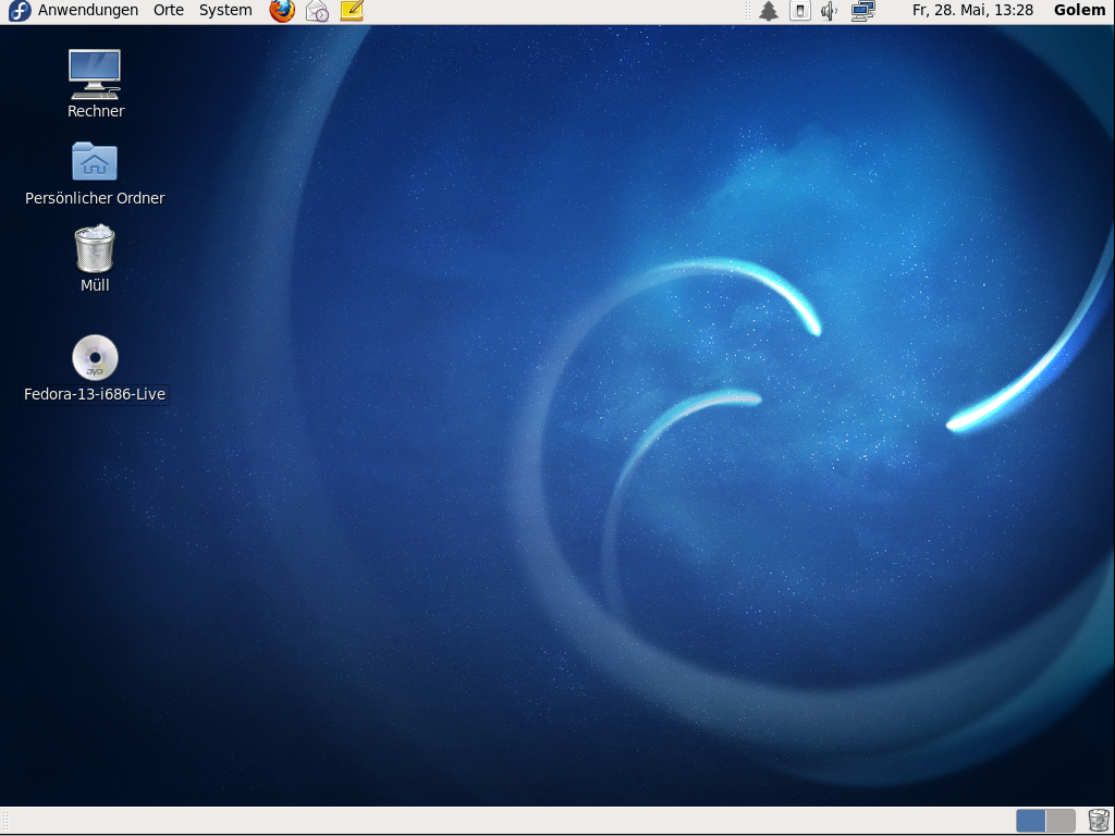 Der Desktop von Fedora 13